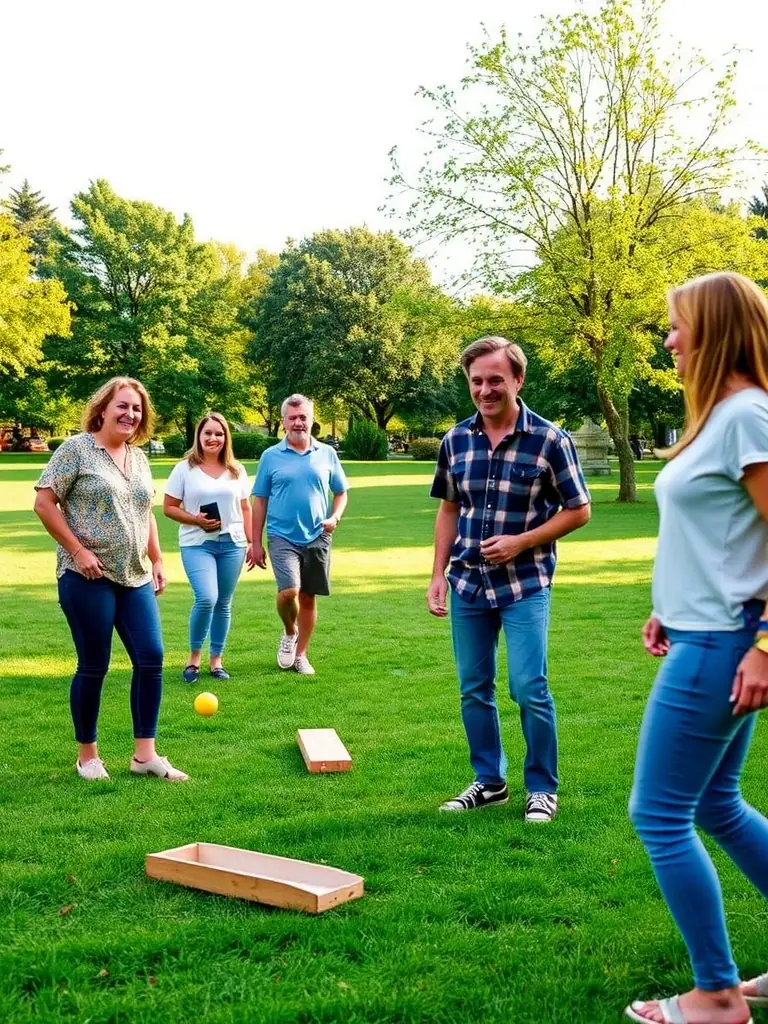 Image of people playing Jeu Provençal, focusing on the throwing motion and the elegant style of the game, in a sunny outdoor setting.